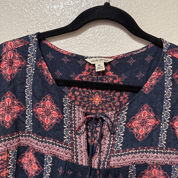 Lucky Brand Women’s Peasant Blouse Sz XL - Picture 2 of 9